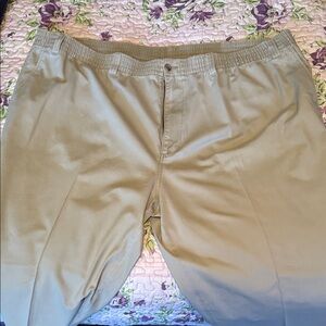 Men's Elastic-Waist Casual Pants in Light Tan